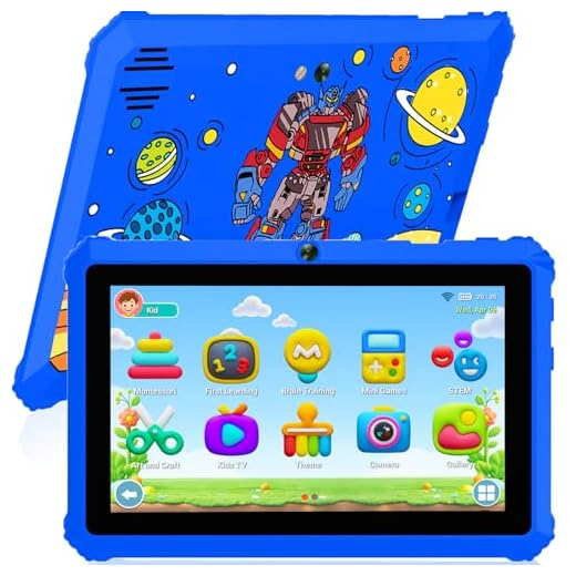 YINOCHE 7 inch Kids Tablet for Kids 3-7 Andoird Toddler Tablet for Toddlers with Case 32G Kids Tablets with Parental Controls Tabletas WiFi Dual Camera GMS Certified Tablets for Children (Blue1)