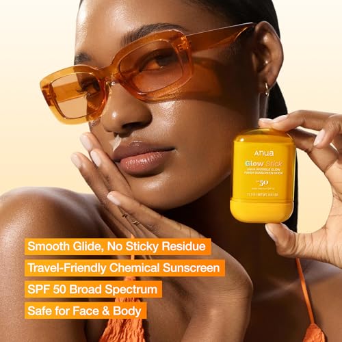 Image of Anua Invisible Glow Sun Stick, SPF 50, Broad Spectrum UV Protection, Lightweight Sheer Finish for All Skin Types, No White Cast, Easy Reapplication, Korean Skincare, 0.61 oz
