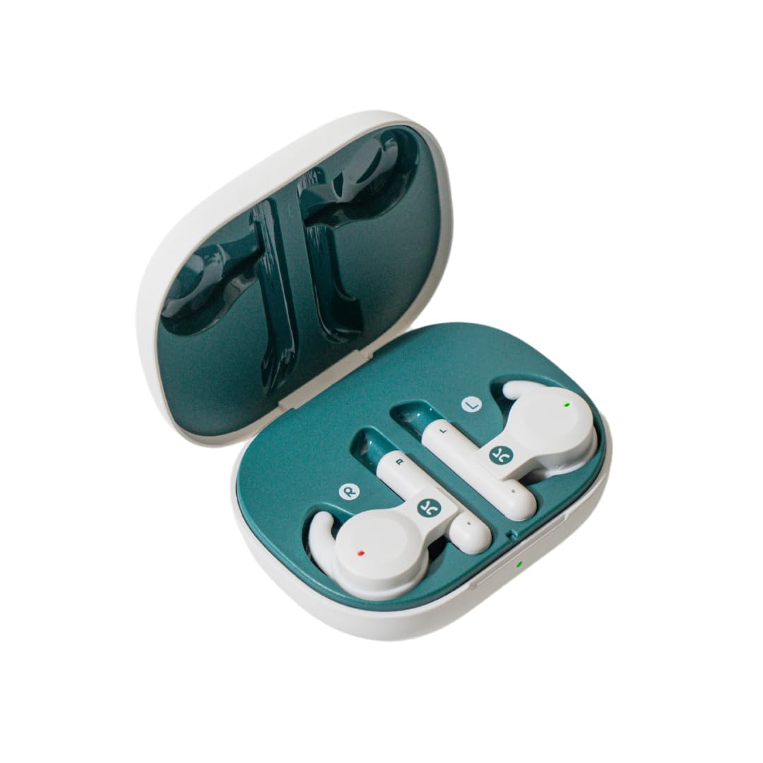 Kaibo Buds Plus - Bone Conduction Headphones with True Wireless Stereo - Bone Conduction Earbuds - Bluetooth Earphones - IP55 Water-Resistant - 21 Hours With Charging Case - Smart Touch (White)