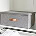LOVE IT STORE IT Premium Aufbewahrungsbox mit Deckel - Box aus Leinen Stoff - Große und stabile Box - Grau - 54x40x25 cm