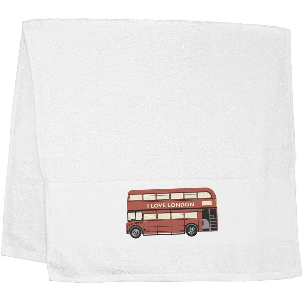 Azeeda 'Love London Double Decker Bus' Hand/Guest Towel (TL00067661)