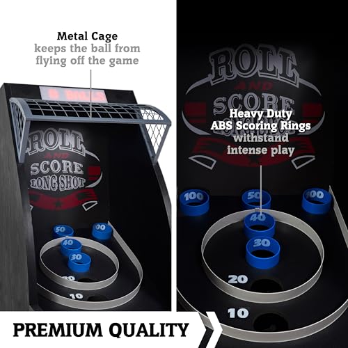 Hall of Games 130 Inch Premium Roll and Score Game, Burgundy/Black - Thumbnail 4