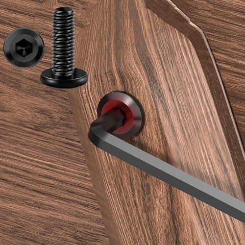 qingmeng 50 Stück Linsenkopfschrauben, M6x20mm Kohlenstoffstahl Senkkopfschrauben Schrauben Schwarz, Flachkopfschrauben Vollgewinde Maschinenschrauben Möbelschrauben