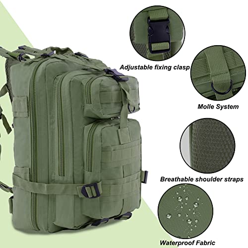 NuCamper 30L Military Tactical Backpack for Men Women Waterproof Molle Shoulder Army Bug Out Bag for Travel Treeking Hunting Hiking Camping Rucksack (Army green) - Image 3