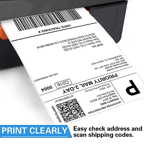 Lotfancy 4X6 Thermal Labels Fanfold, 1000 Shipping Labels, Perforated, White Mailing Labels Compatible With Zebra, Rollo Thermal Printer, Permanent Adhesive #TOP3