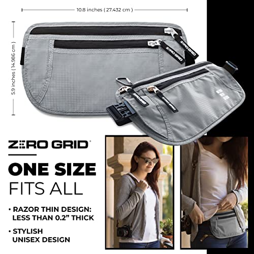 Money Belt for Secure Travel - RFID Blocking Slim Passport Holder - Hidden Waist Pouch for Cash, Credit Cards, Documents - Concealable Under Clothes, Water-Resistant Travel Belt for Men and Women - Thumbnail 3