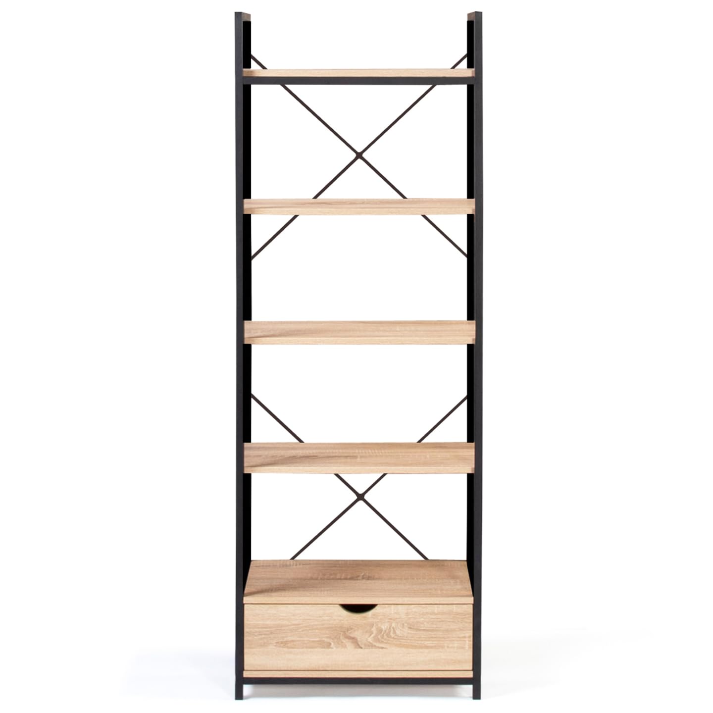IDMarket - Estantería de 5 niveles con cajón DETROIT diseño industrial