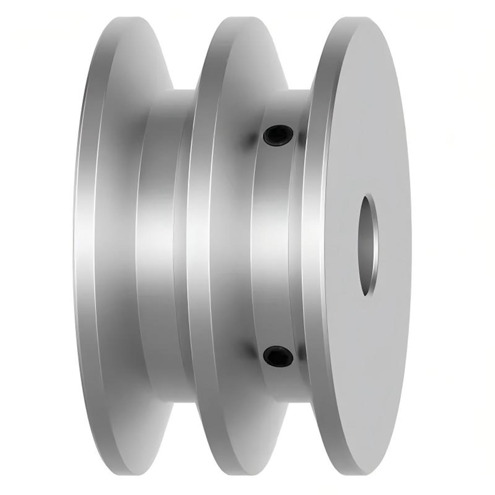 Aluminiowe koło pasowe z podwójnym rowkiem w kształcie litery V, średnica zewnętrzna 60 mm, do koła pasowego o przekroju A, 10 mm okrągły pasek PU (Bore Diameter 22 mm)