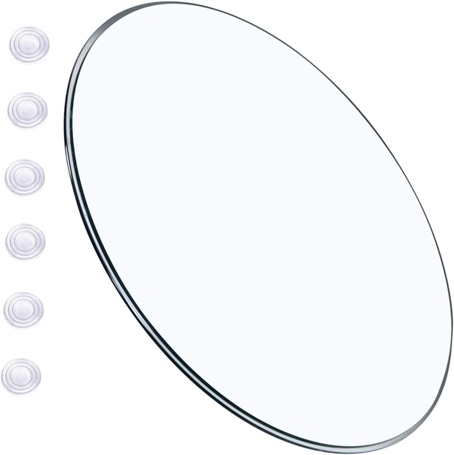 Round Glass Table Top, 1/3 Inch Thickness with Flat Edge Polished with Uses, and Seating Capacity,Tempered Glass Table Top,Customizable,Ø 20in•22in•24in•26in•28in•30in•32in