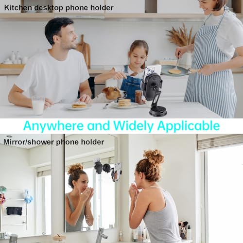 Image of Car Phone Mount with Vacuum Cup[360 Adjustable Foldable] Universal Tesla Model Y Accessories, Tesla Phone Mount for Your Car, for Model 3 /Y /S /X /Cybertruck Screen, Fits All Phones