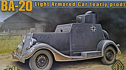 PLASTIC MODEL BUILDING KIT BA-20 LIGHT ARMORED CAR, EARLY PROD. 1/48 ACE 48108