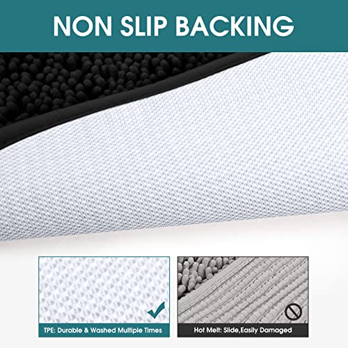 Homeideas Absorbent Dog Rug, Door Mat For Dog & Cat, Microfiber Chenille Dog Mat For Paws, Non Slip Indoor Door Rug, Soft, Pet Rug For Crate, Machine Washable Quick Drying Entry Rug, Black, 24"X36" #TOP1