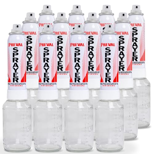 Preval Sprayer 12 Pack | Refillable Aerosol Spray Paint System with PrecisionFlex Valve & Insert | Professional Paint Sprayer for Touch Ups Automotive Furniture DIY & Custom Paint - MPN 267