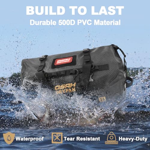 Image of OSAH DRYPAK Waterproof Duffel Bag 25L /40L /60L - Heavy-Duty Motorcycle Tail Bag, Roll-Top Dry Bag for Travel, Camping, Boating, Kayaking, Outdoor Adventure