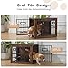 Gardner Pet Hundekäfig Möbel, 83cm Hundebox für Zuhause, Moderne Hundehütte Indoor mit 3 Türen und verstellbaren Näpfen, Hundehaus aus Metall und Holz für mittlere Hunde, 83x58x65 cm, Vintagebraun