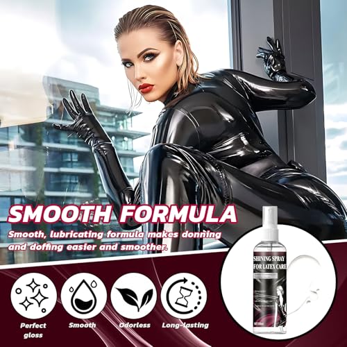 WEILAOK Latex Anziehhilfe öl, Latexpflege & Latex Anziehhilfe Öl, Shining Spray Hochglanz-Latexpflege, Silikonoel Fuer Latexkleidung, Seidig, Geruchlos, Rubber Pflege für Intensiven Glanzeffekt