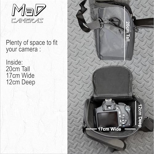 Ficha técnica MaD Cameras Bolsa de transporte acolchada para cámara Canon EOS 250D 450D 500D 550D 600D 650D 1000D 1100D 1200D 1300D 2000D 4000D Black Bolsa de hombro MAD_BG1 - Fernando Cortés