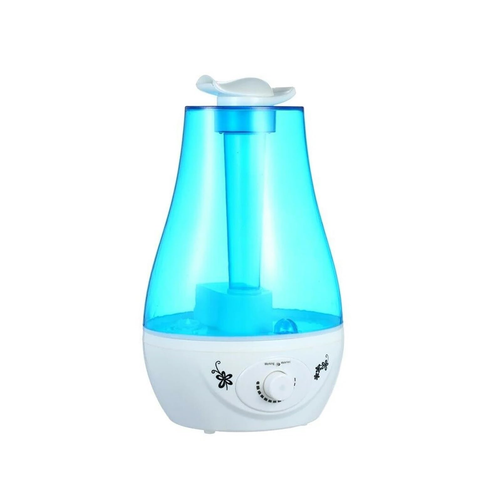 Nawilżacz, 3000ML Ultradźwiękowy Nawilżacz Powietrza Podwójne Rozpylacze Mgła Generator Mgiełki Dyfuzor Olejków Eterycznych 7 Kolorów LED Aromaterapia dla Zakładu Domowego(Blue)