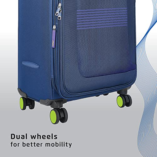 Image of Safari Antitheft Trolley Luggage Bag, Large Size, 8 Wheel Travel Luggage for Men and Women, Check-in Luggage, 81cm, Blue