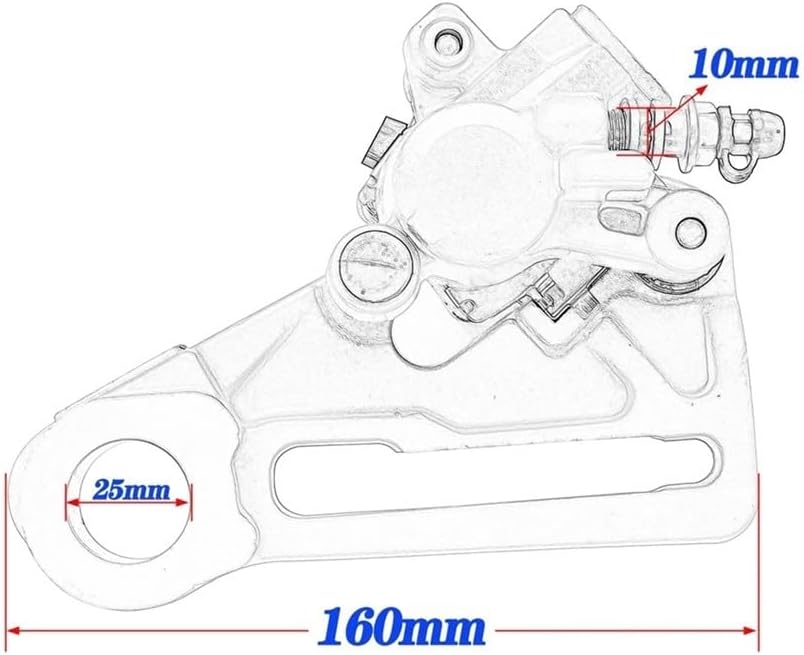 25cm Rear Axle Brake Assembly Braking Caliper Bracket Fit For SX SXF XC XCF EXC EXCF XCW XCFW TPI(Rear brake caliper)