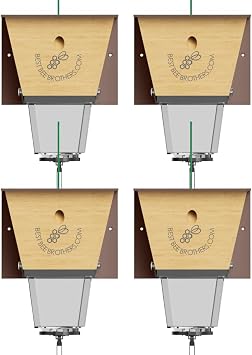 Best Bee Brothers Ultimate Pro Carpenter Bee Trap for Outside with Extra-Large, Clear External Receptacle, Internal Bee Vault & Spring-Loaded Door, 4.2 D x 5.8 W x 7.5 H 4 Pack