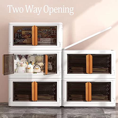 Plastic Storage Bins - 20Gal Storage Bins With Lids 4 Packs Stackable Storage Bins With Doors, Folding Storage Box For Closet Organizers, Collapsible Storage Bins With Wheels For Home Room Storage #TOP3