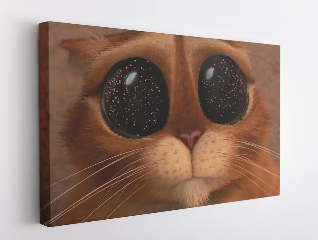 BPA® Puss In Boots The Three Diabl Canvas For Home And Office Décor (30x40)