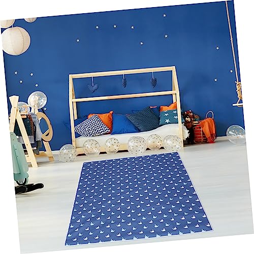TOGEVAL Hoge Voet Eetkamerstoel Kussen Wasbare Kids Verf Bureau Mat Wasbare Verf Voor Kinderen Splat Mat Baby Activiteit Deken Kwekerij Speelkleed Polyester Blauw Dikker - Afbeelding 3