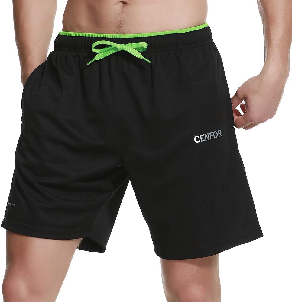 CENFOR Men's 7" Athletic Workout Shorts with Pockets Drawstring Quick Dry Breathable Active Training Shorts