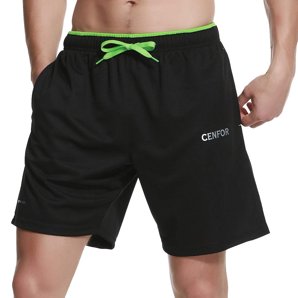 CENFOR Mens 7 Athletic Workout Shorts with Pockets Drawstring Quick Dry Breathable Active Training Shorts