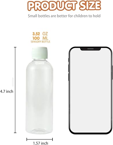 Miniatura 3 de Kits de botellas sensoriales, suministros para niños de 1 a 3 años, suministros de esquina tranquila con purpurina, 2 recipientes divertidos y