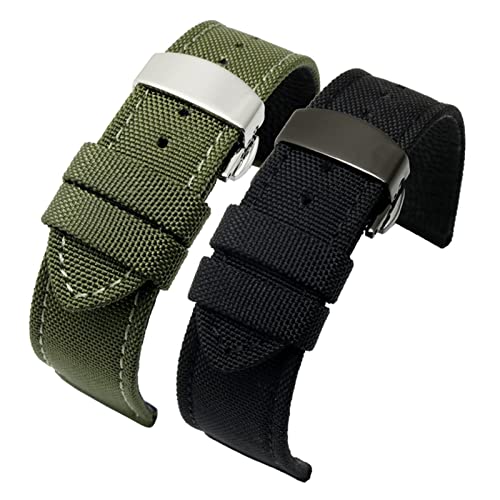 ZHANGUO Canvas lederen bodem horlogeband vervanging compatibel met tissot compatibel met seiko nylon riem compatibel met Timex Bekijk accessoires 18 mm 20 mm 21 mm 23 mm - Afbeelding 4
