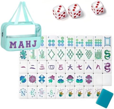 Mahjong Set, 160 Acrylic Tiles American Mahjong Game 4 Layer Engraved