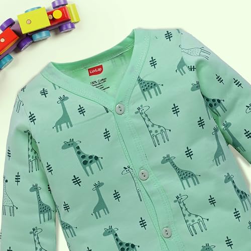 Image of LuvLap Baby Boys & Girls Full Sleeve100% Cotton Jhabla & Pyjama Sets Pack of 2
