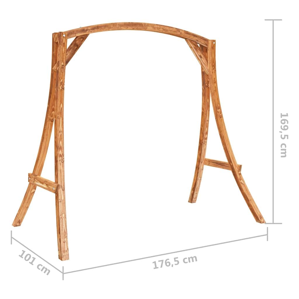 Struttura a dondolo da giardino in legno massello con finitura teak, struttura resistente alle intemperie per poltrone sospese e altalene