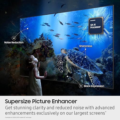 Image of Samsung 98-Inch Class QLED Q7F Series Samsung Vision AI Smart TV (2025 Model, 98Q7F) Quantum HDR, Object Tracking Sound Lite, Q4 AI Gen1 Processor, 4K upscaling, Gaming Hub w /Alexa Built-in