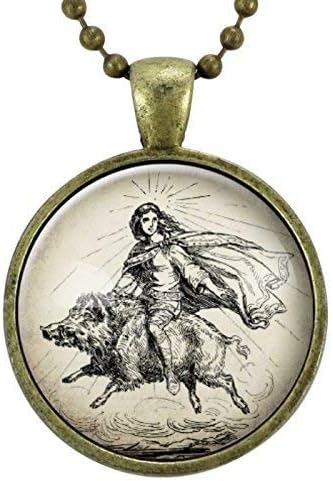 CellsDividing Freyja Necklace, Viking Jewelry, Norse Mythology Goddess Of Love And War, Feminist Freya Pendant