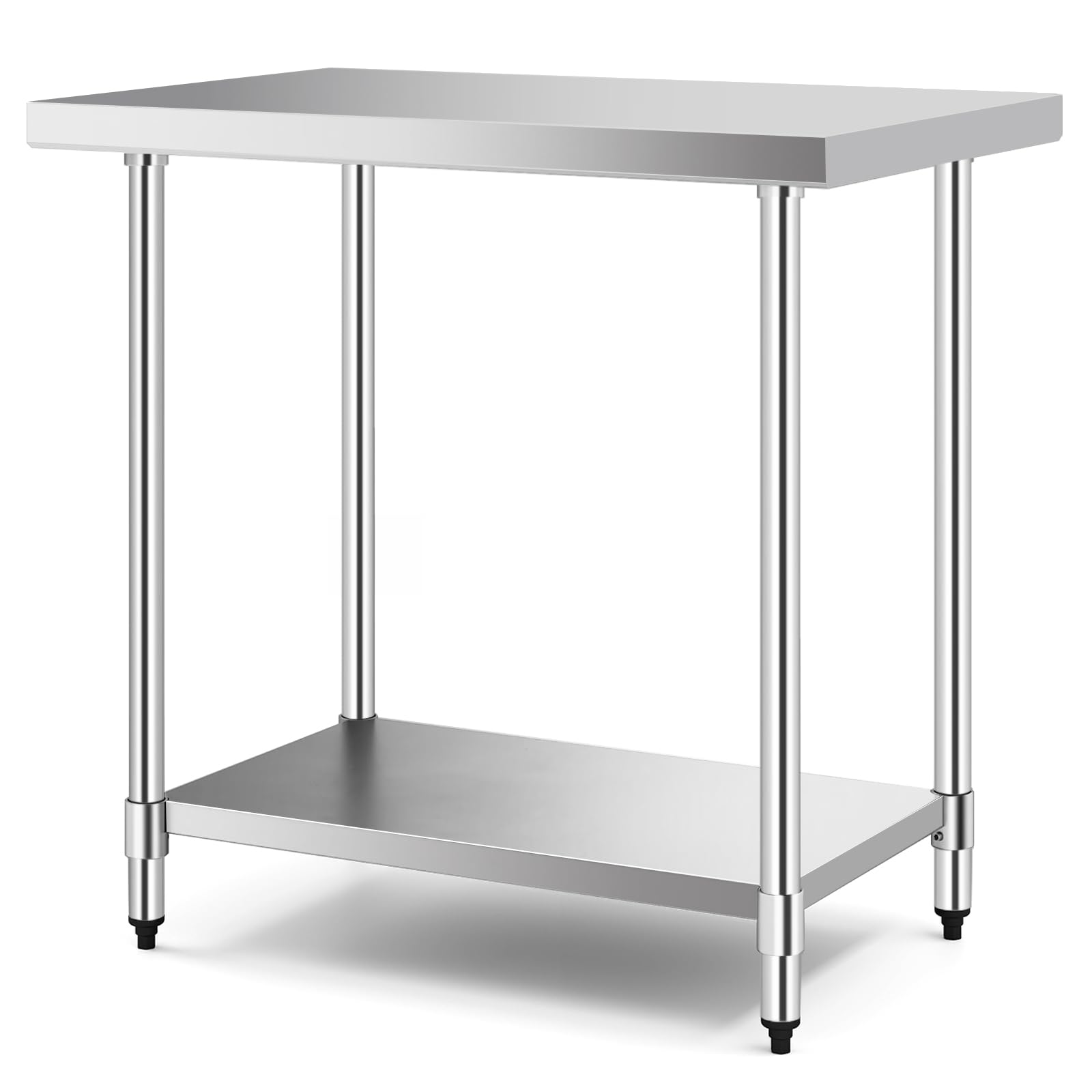 Roestvrijstalen werktafel Easy beugel 70 x 70 x 85 cm opstaande