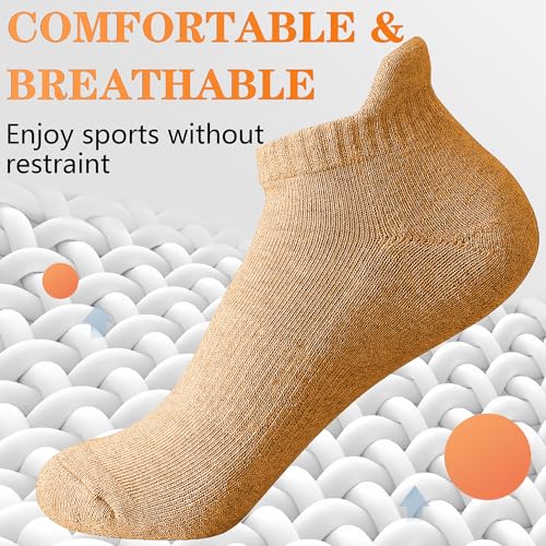 Image of Ankle Socks for Women and Men Heel Tab Athletic Socks Running Athletic Low Cut Tab Socks Sports No Show Sock 6 Pairs