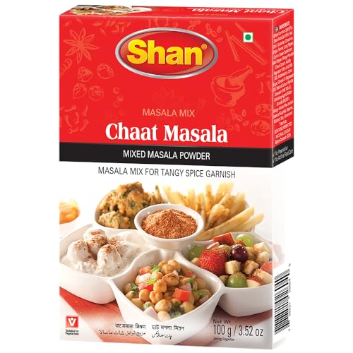 Shan - Chaat Masala Seasoning Mix (100g) - Spice Packets for Tangy and Spicy Garnish (Pack of 6)