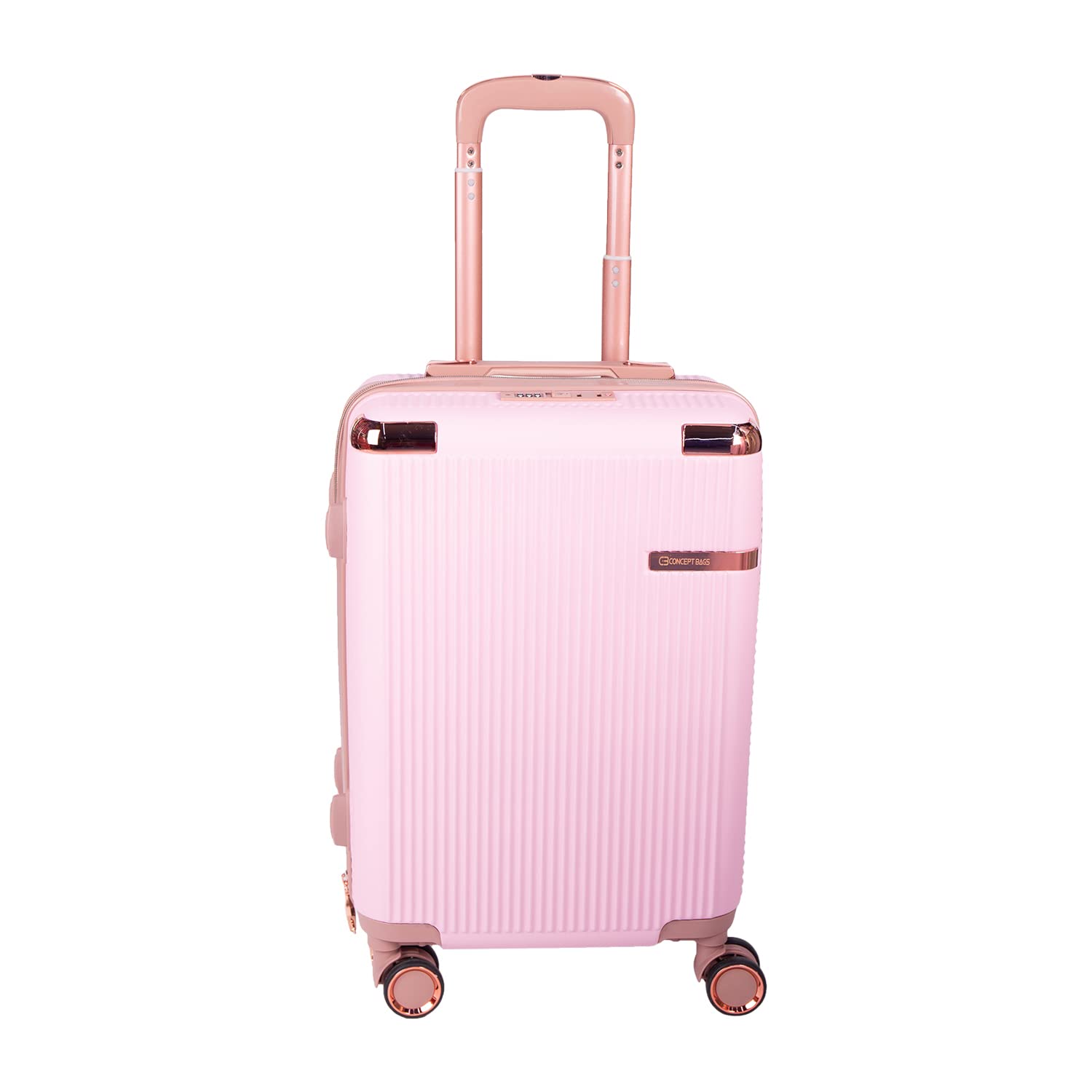 Concept BagsFashion Carry On 20-inch Hard-Case Trolley Luggage Bag with Spinner Wheels & Expandable Handle - Pink