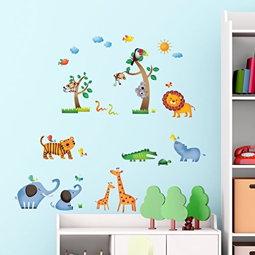 DECOWALL Jungle Animal Wall Stickers para Niños miniatura 6