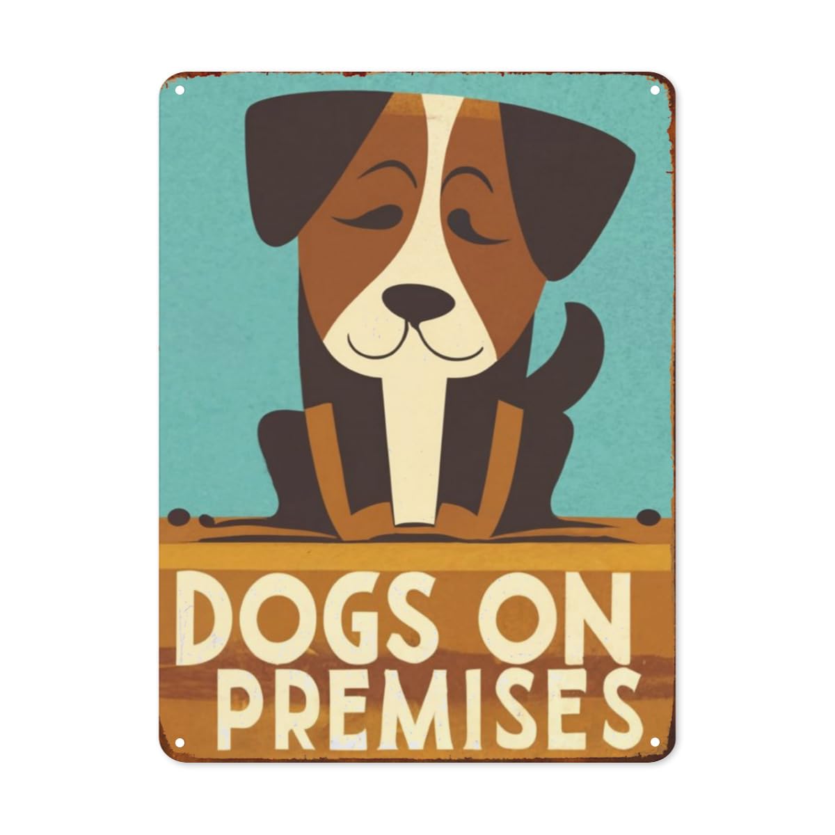 peiyeety Funny Metal Signs Warning Signs Dogs On Premises Tin Sign for Garage Man Cave Bar Home Bedroom Tin Sign Wall Decor 8"x12"