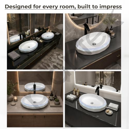 Image of Plantex Ceramic Basin for Bathroom /Table Top Ceramic Basin /Washbasin for Bathroom - (NC-938)