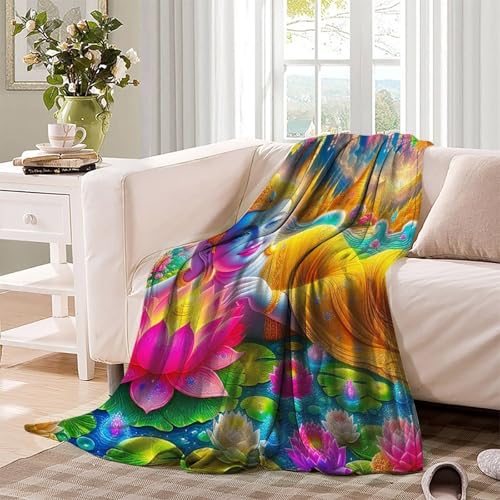 Couverture Bouddha 3D plaid microfibre de luxe doux chaud 180x200