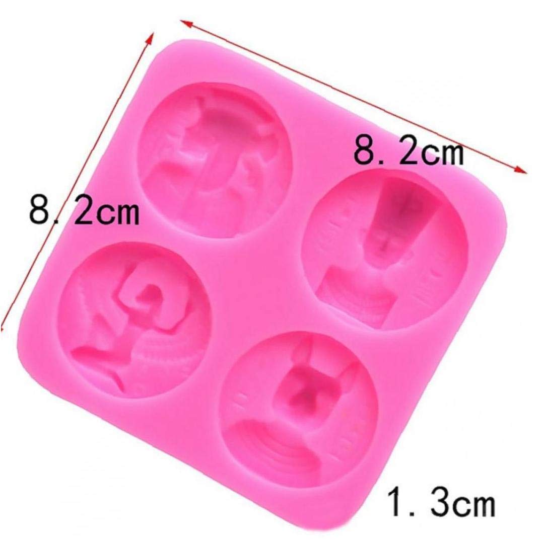 Molde De Silicona Con Temática Egipcia - Juego De 4 Piezas (Faraón, Esfinge, Momia, Símbolo), Para Chocolate, Fondant, Arcilla