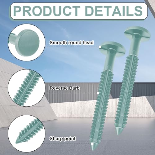 Image of Blulu 18 Pcs 3 Inch Vinyl Shutter Fastener Window Panel Peg Lok Pin Pegs Screws Shutter Spikes Anchor (Wedgwood Blue)