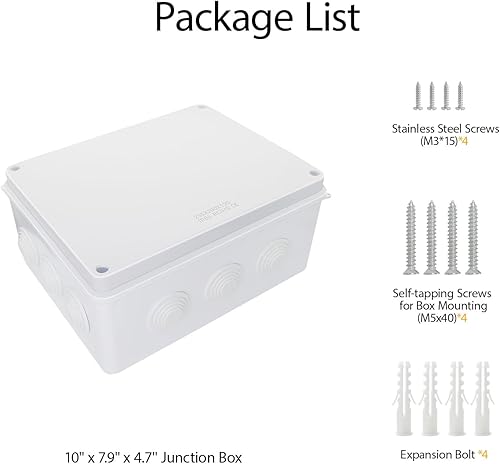 Miniatura 43 de LeMotech Caja de conexiones, plástico ABS IP55 resistente al agua y al polvo, caja eléctrica universal, caja de proyectos para exteriores e