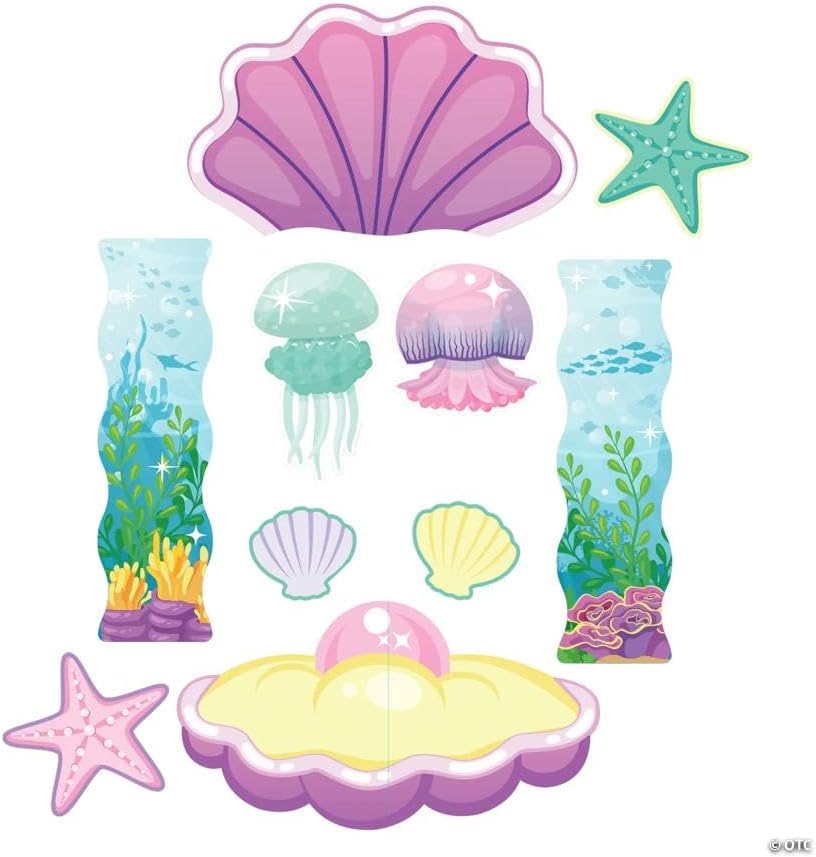Fun Express Value Under the Sea Mermaid Trunk-or-Treat Cardstock Decorating Kit – 10 Pieces