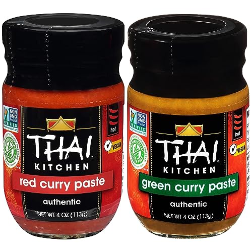 Thai Kitchen Gluten Free Red Curry Paste, 4 Oz (Pack Of 6) With Thai Kitchen Gluten Free Green Curry Paste, 4 Oz (Pack Of 6) #TOP24